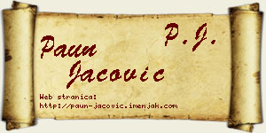 Paun Jačović vizit kartica